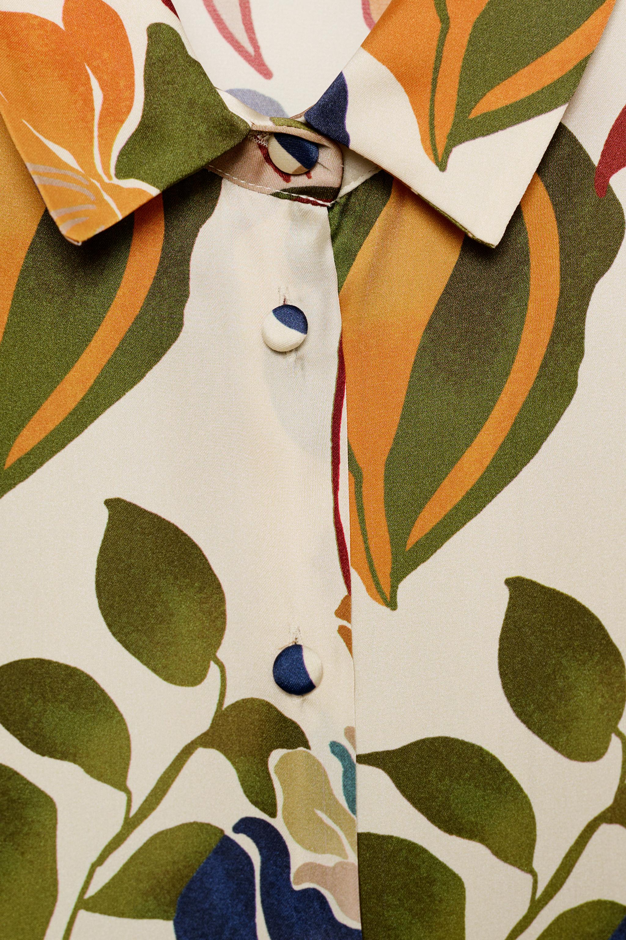 PRINTED SATIN EFFECT BLOUSE